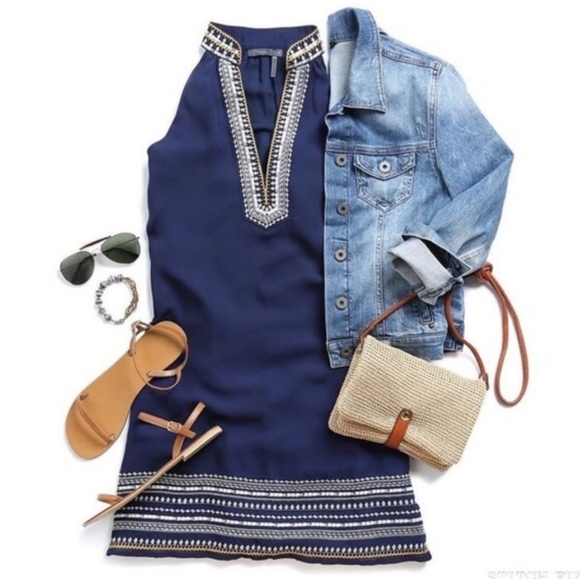 THML | Embroidered Shift Dress M/MP/L - Picture 4 of 8